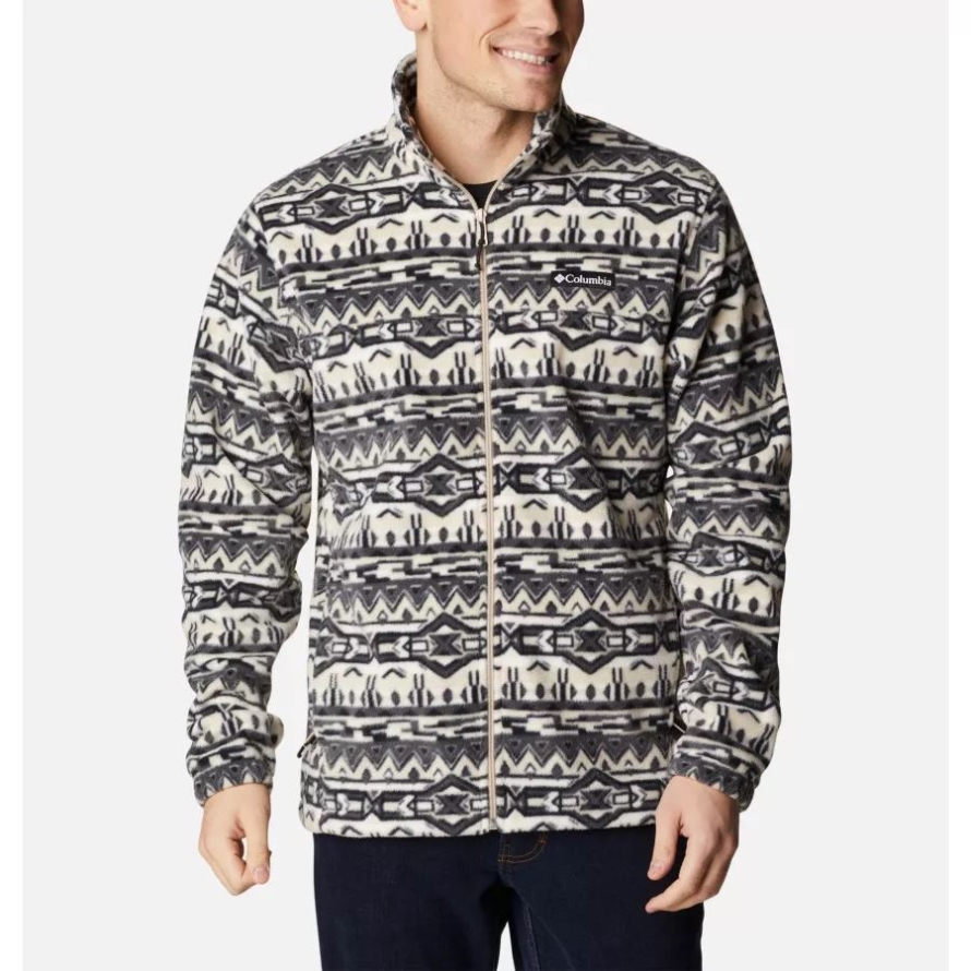Ancient Fossil 80s Stripe Print Columbia Men's Steens Mountain Printed Fleece Jacket