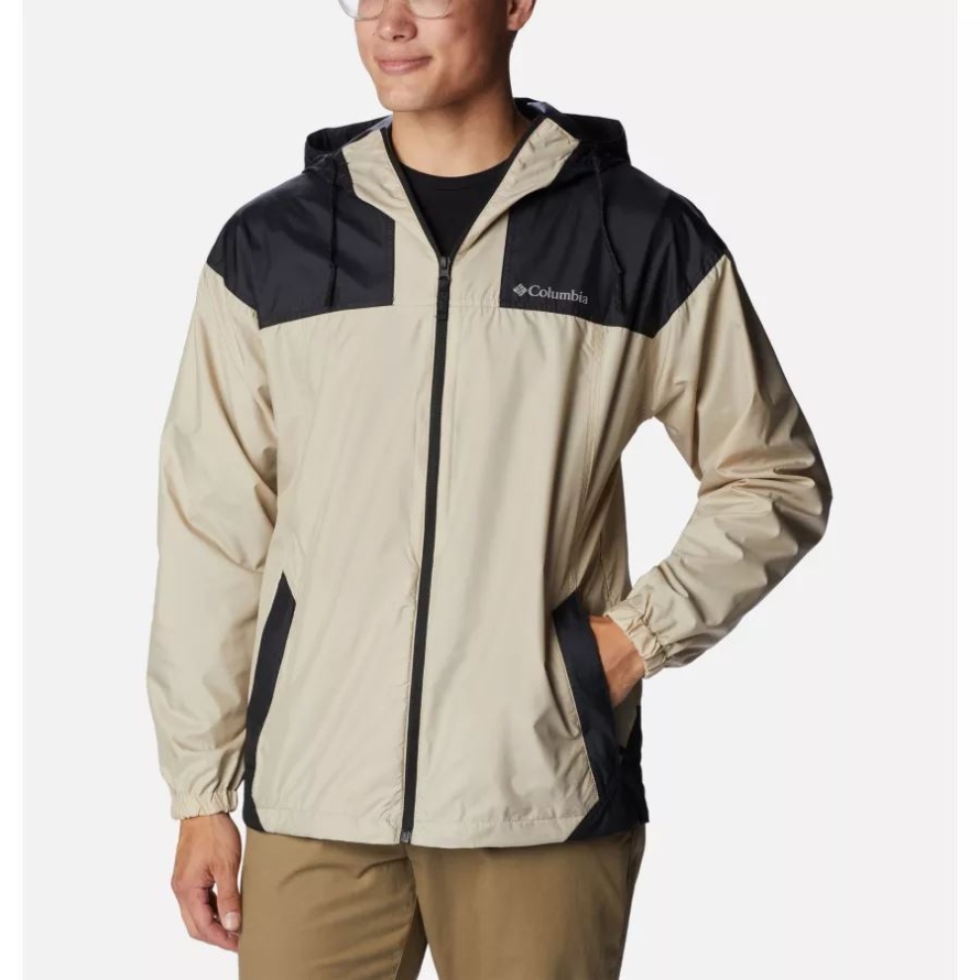 Ancient Fossil/Black Columbia Men's Flash Challenger Windbreaker Jacket