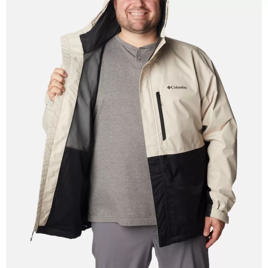 Ancient Fossil/Black Columbia Men's Hikebound Rain Jacket Big