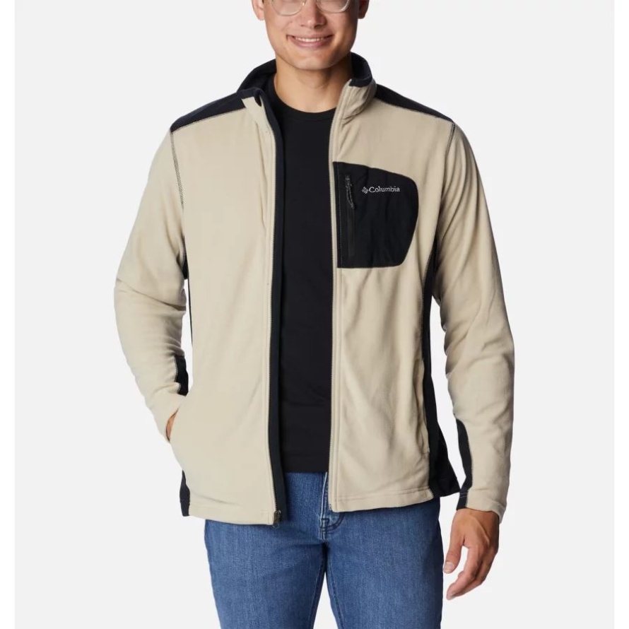 Ancient Fossil/Black Columbia Men's Klamath Range Full Zip Fleece Jacket