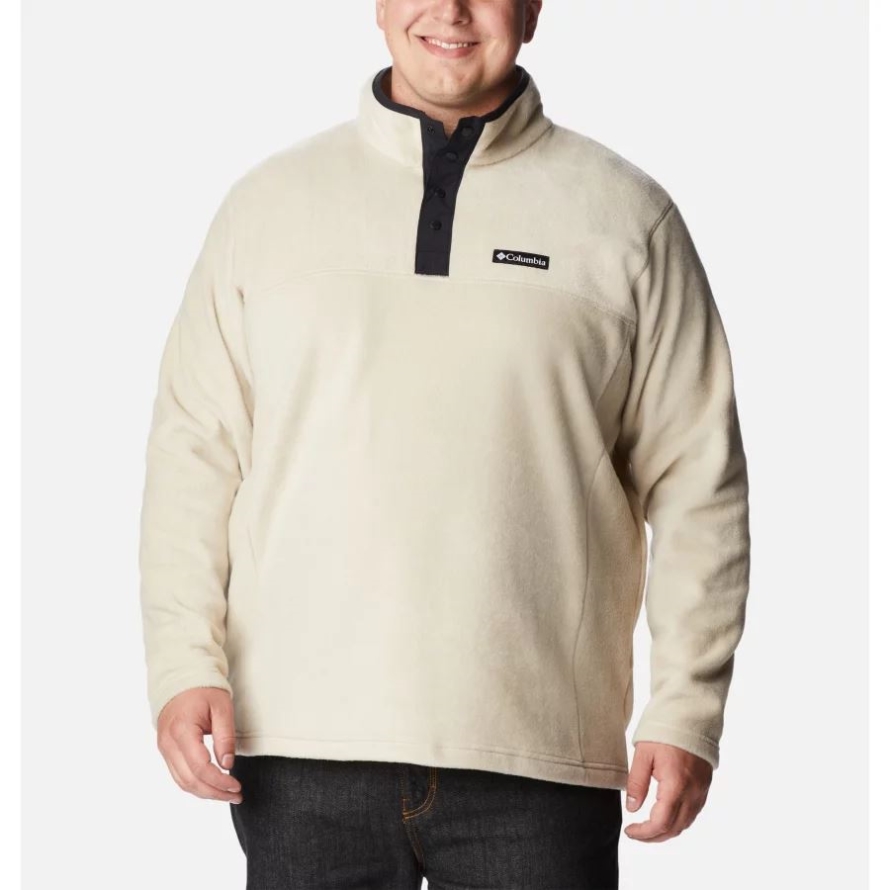 Ancient Fossil/Black Columbia Men's Steens Mountain Half Snap Fleece Pullover Big