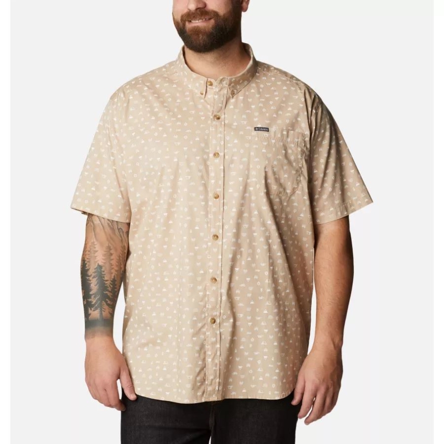Ancient Fossil Camp Icon Columbia Men's Rapid Rivers Printed Short Sleeve Shirt Big