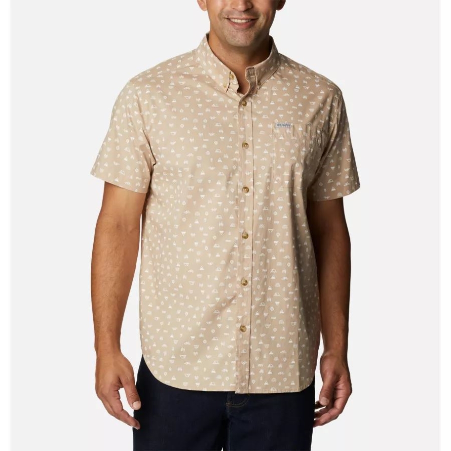 Ancient Fossil Camp Icon Men's Rapid Rivers Printed Short Sleeve Shirt Columbia