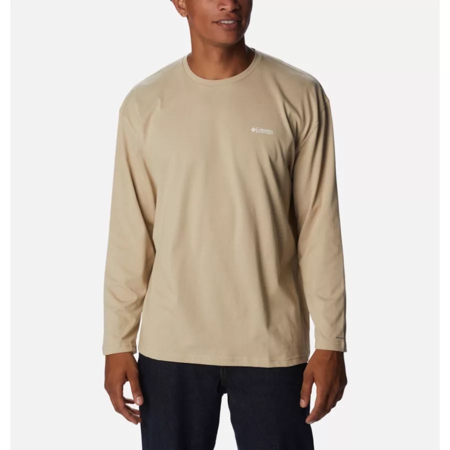 Ancient Fossil/Columbia Gorge Map Men's CSC Alpine Way Relaxed Long Sleeve T-Shirt Columbia