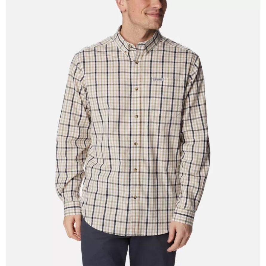 Ancient Fossil Gingham Columbia Men's Rapid Rivers II Long Sleeve Shirt