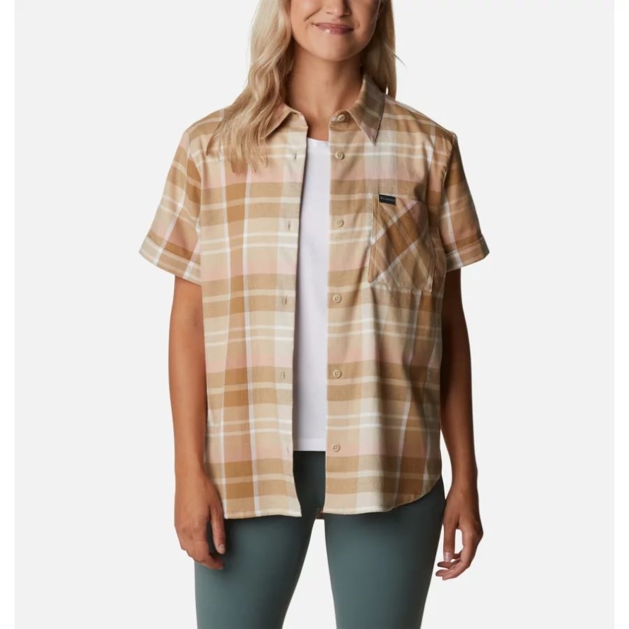 Ancient Fossil Madras Women's Anytime Casual Stretch Short Sleeve Shirt Columbia