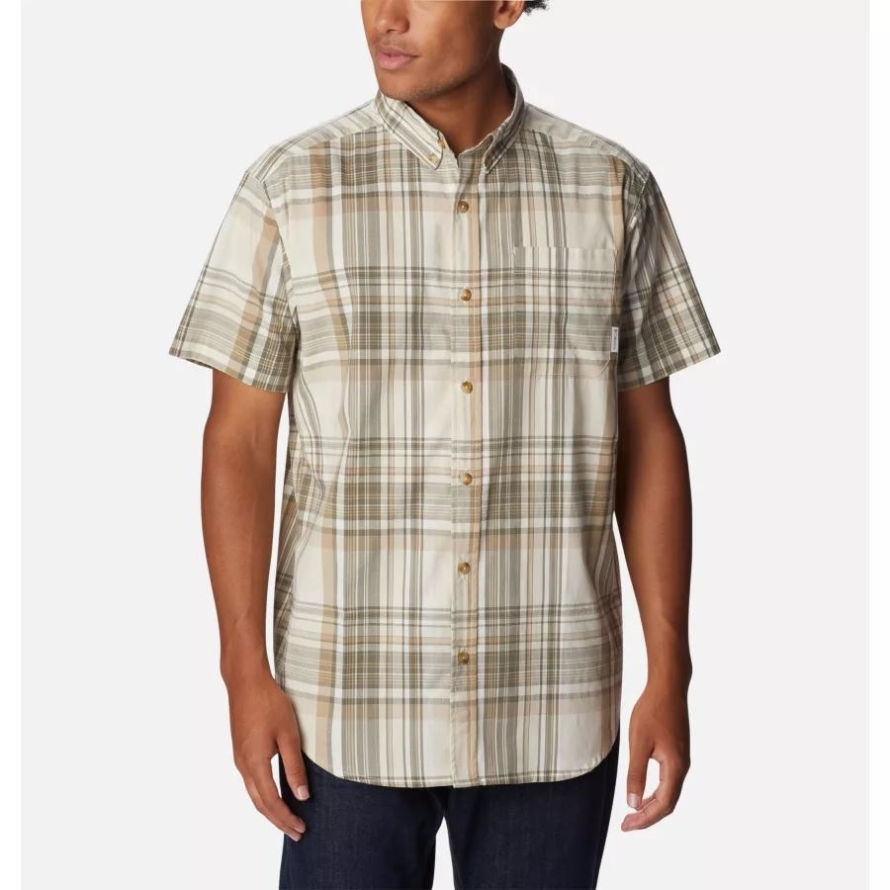 Ancient Fossil Plaid Columbia Men's Rapid Rivers II Short Sleeve Shirt