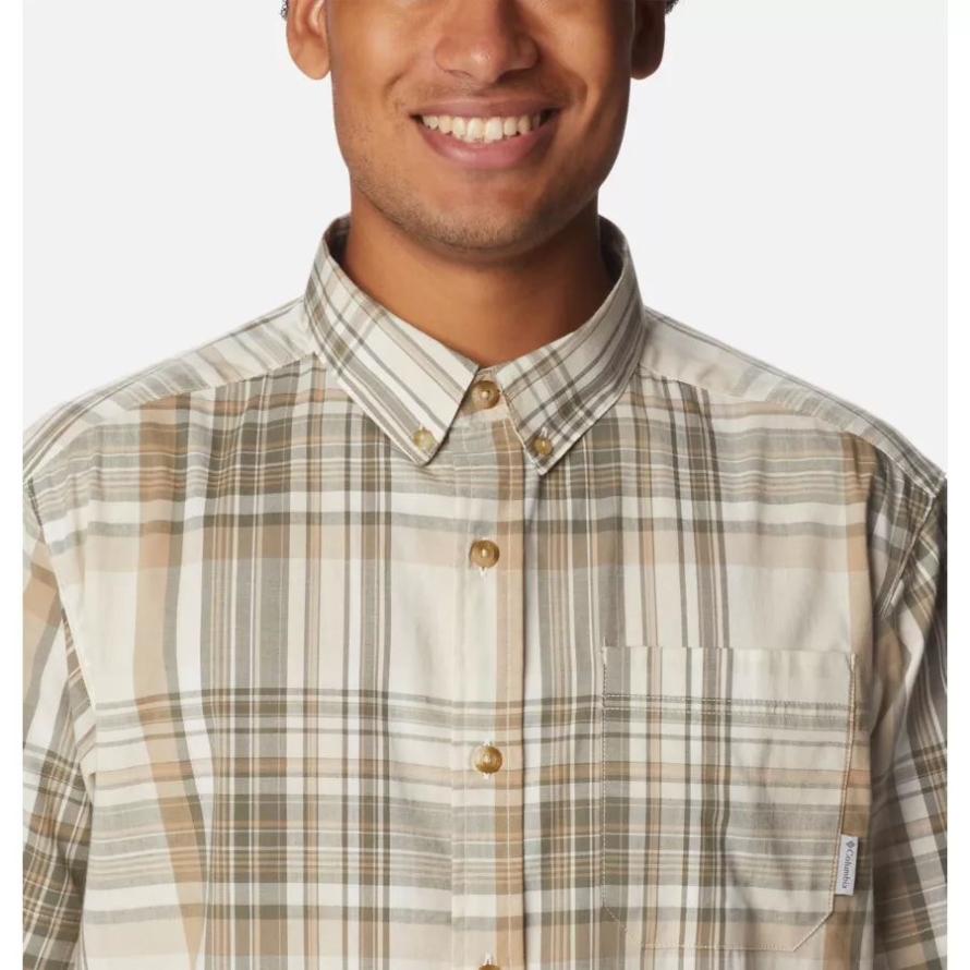 Ancient Fossil Plaid Columbia Men's Rapid Rivers II Short Sleeve Shirt