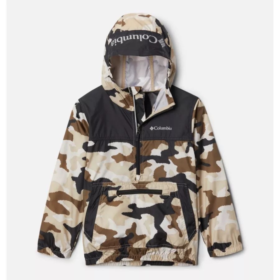Ancient Fossil Trad Camo/Black Youth Bloomingport Windbreaker Columbia