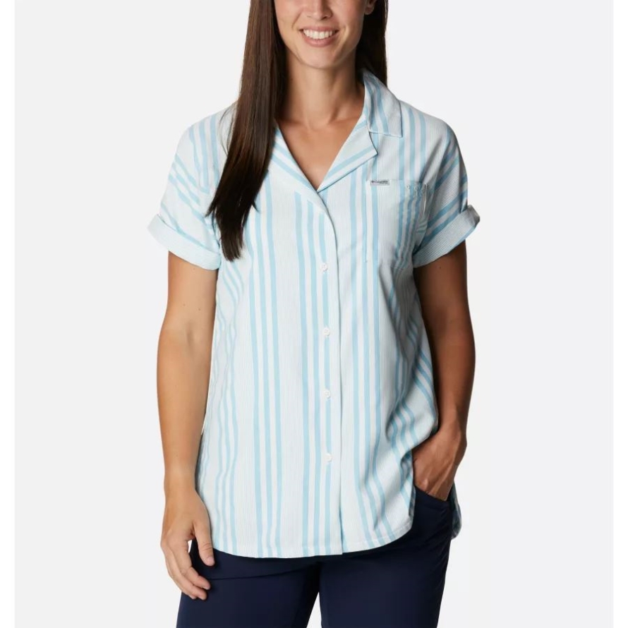 Atoll Stripe Women's Sun Drifter Woven Short Sleeve Shirt Columbia