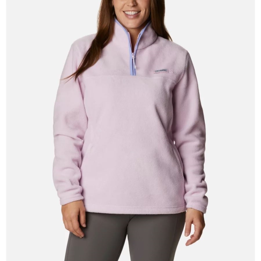 Aura/Serenity Women's PFG Slack Water Half Zip Fleece Pullover Columbia