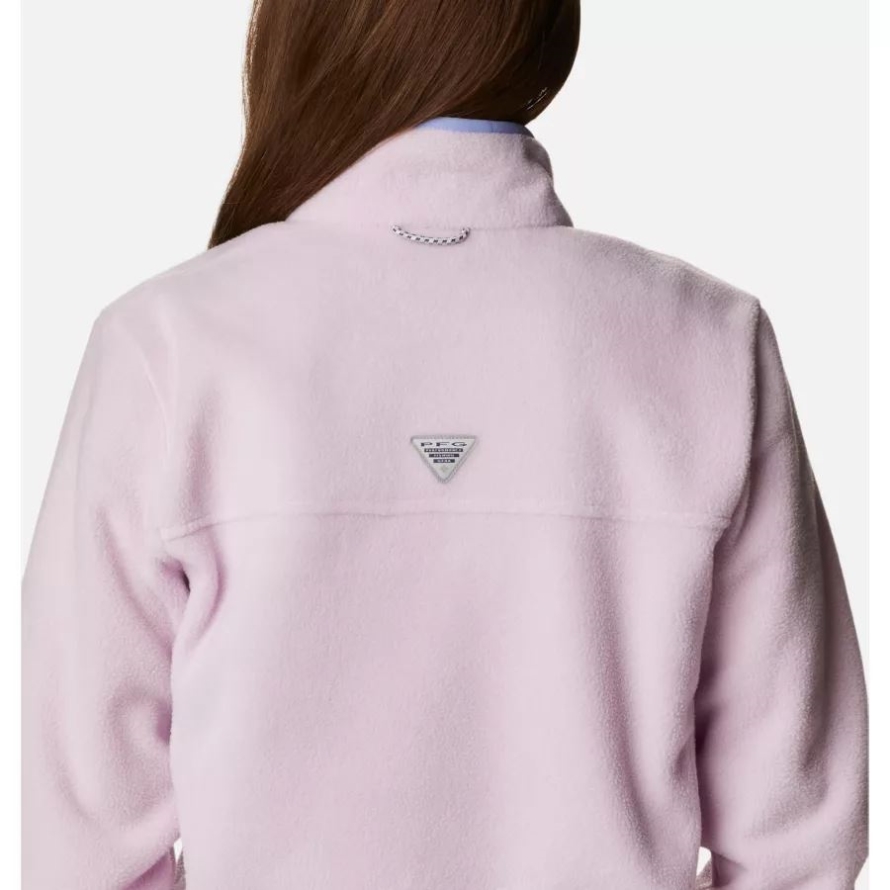 Aura/Serenity Women's PFG Slack Water Half Zip Fleece Pullover Columbia