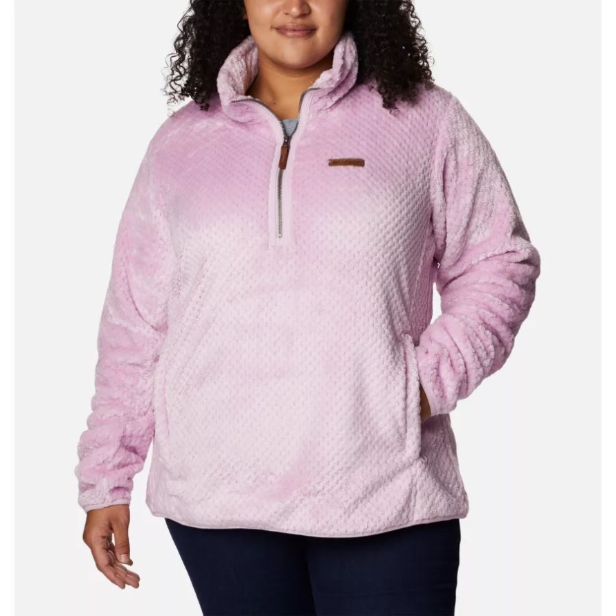 Aura Women's Fire Side Quarter Zip Sherpa Fleece Plus Size Columbia