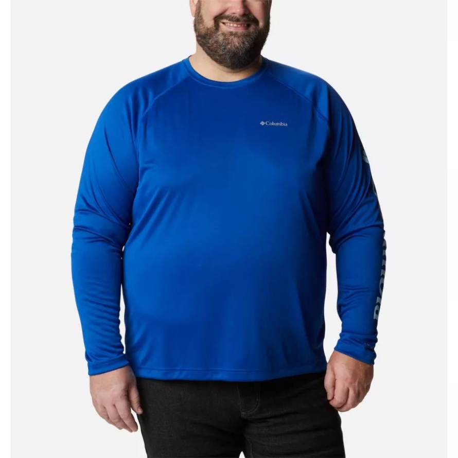Azul/Sky Blue Columbia Men's Fork Stream Long Sleeve Shirt Big