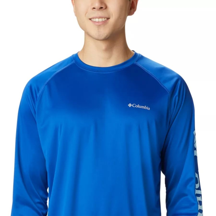 Azul/Sky Blue Columbia Men's Fork Stream Long Sleeve Shirt