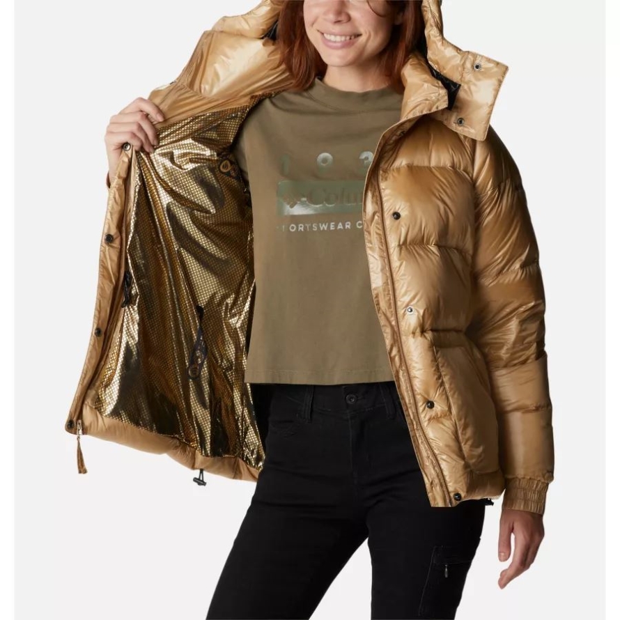Beach/Black Columbia Women's Northern Gorge II Omni-Heat Infinity Down Jacket