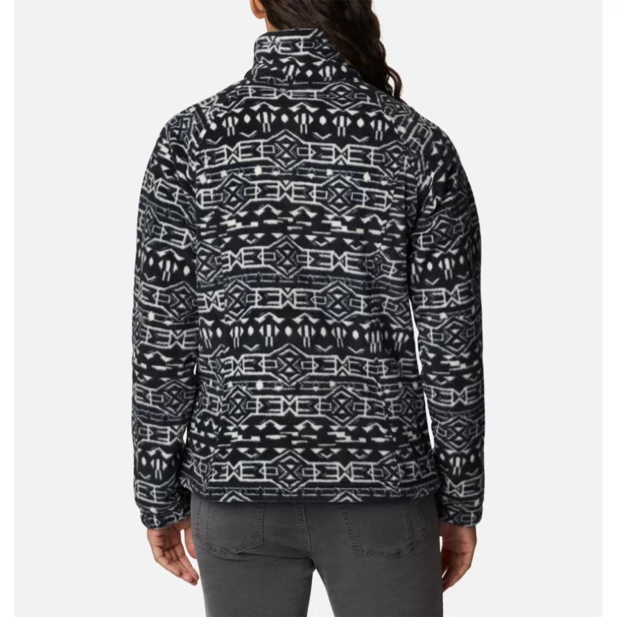 Black 80s Stripe Columbia Women's Benton Springs Printed Full Zip Fleece Jacket