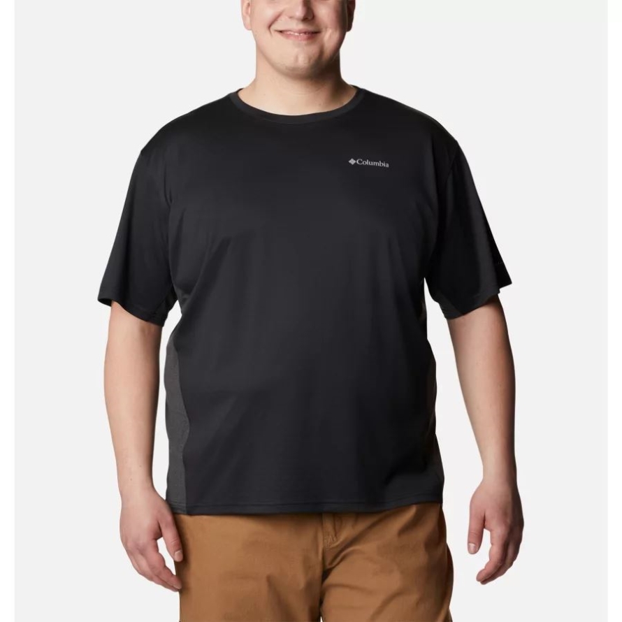 Black/Black Heather Columbia Men's Zero Ice Cirro-Cool Short Sleeve Shirt Big