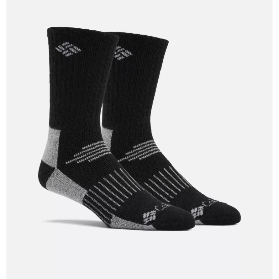 Black/Black Men's Cotton Casual Crew Sock 2 Pack Columbia