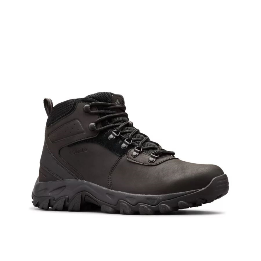 Black/Black Men's Newton Ridge Plus II Waterproof Hiking Boot Wide Columbia