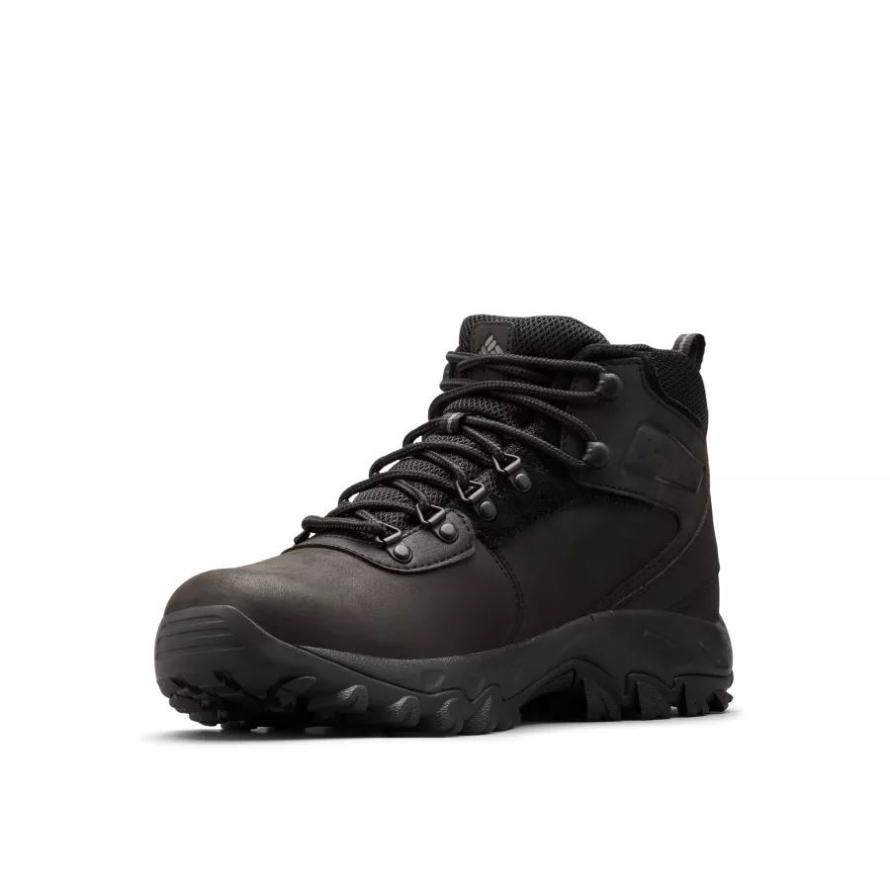 Black/Black Men's Newton Ridge Plus II Waterproof Hiking Boot Wide Columbia