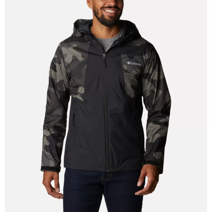 Black/Black Mod Camo Print Men's Inner Limits II Waterproof Jacket Columbia