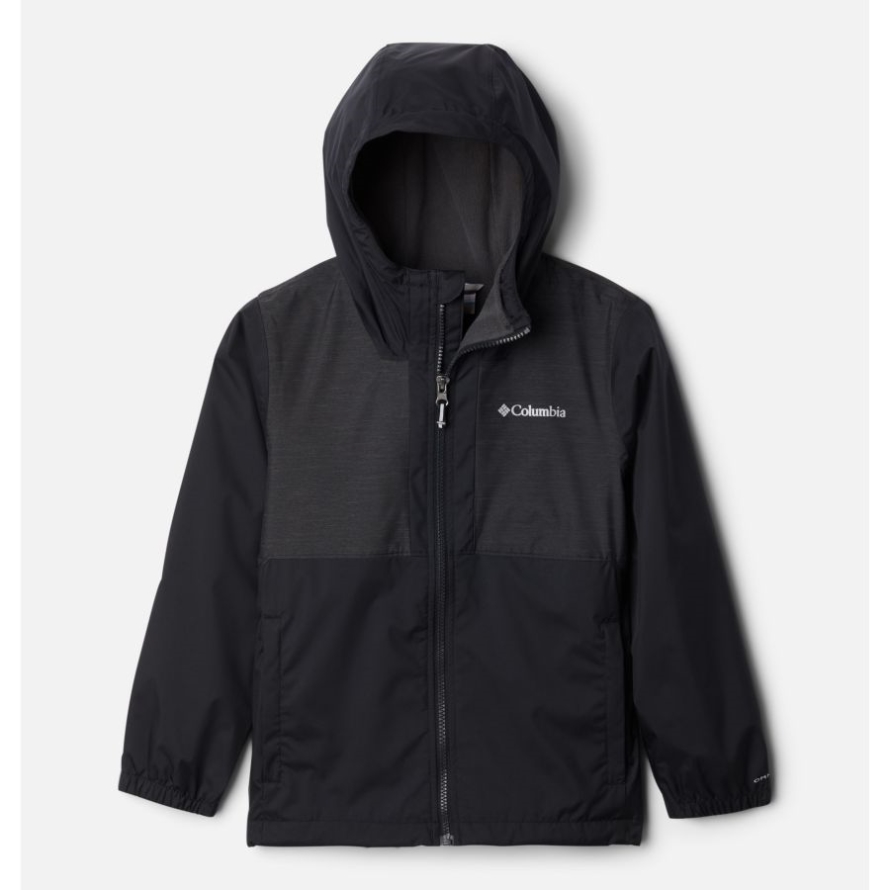 Black/Black Slub Columbia Boys' Rainy Trails Fleece Lined Jacket