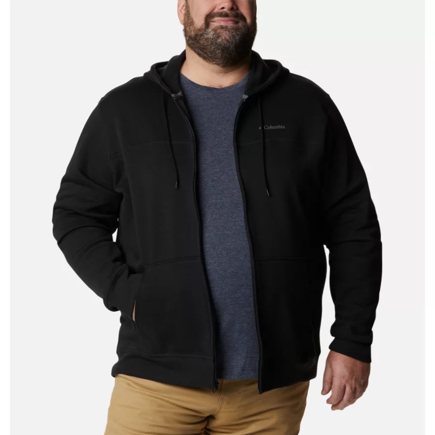 Black/CSC Sleeve Logo Columbia Men's Logo Full Zip Fleece Hoodie Extended Size