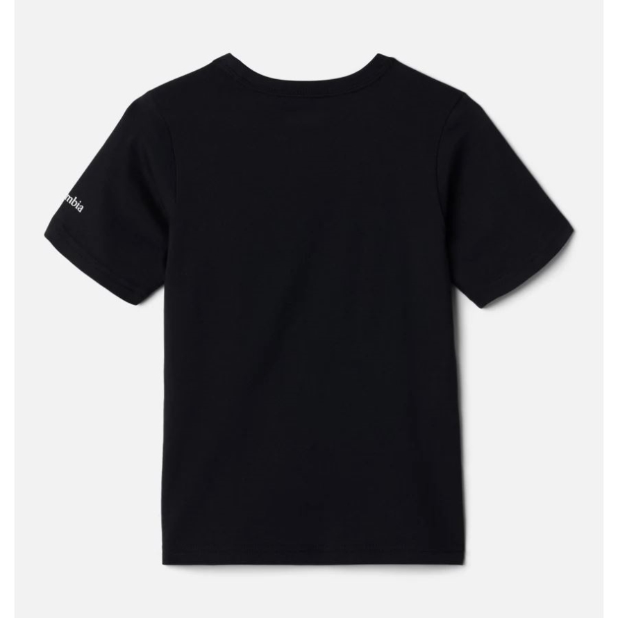 Black Camo Stacks Columbia Boy's Basin Ridge Organic Cotton Graphic T-Shirt