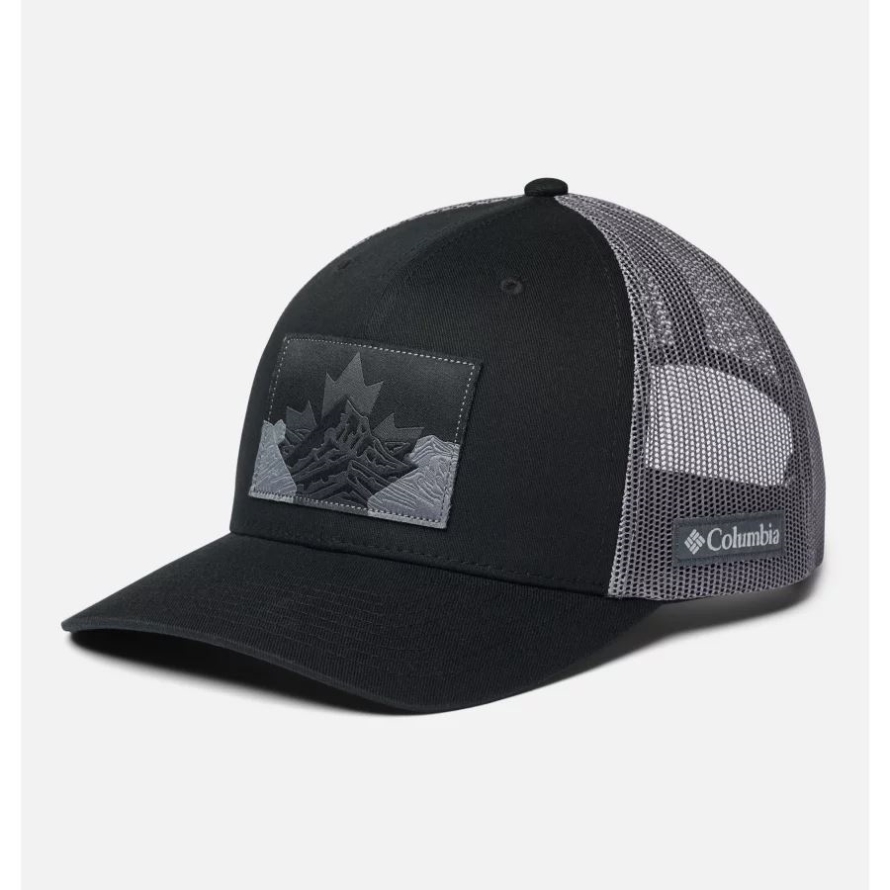 Black Canadian Rockies Columbia Mesh Snapback High Crown Columbia