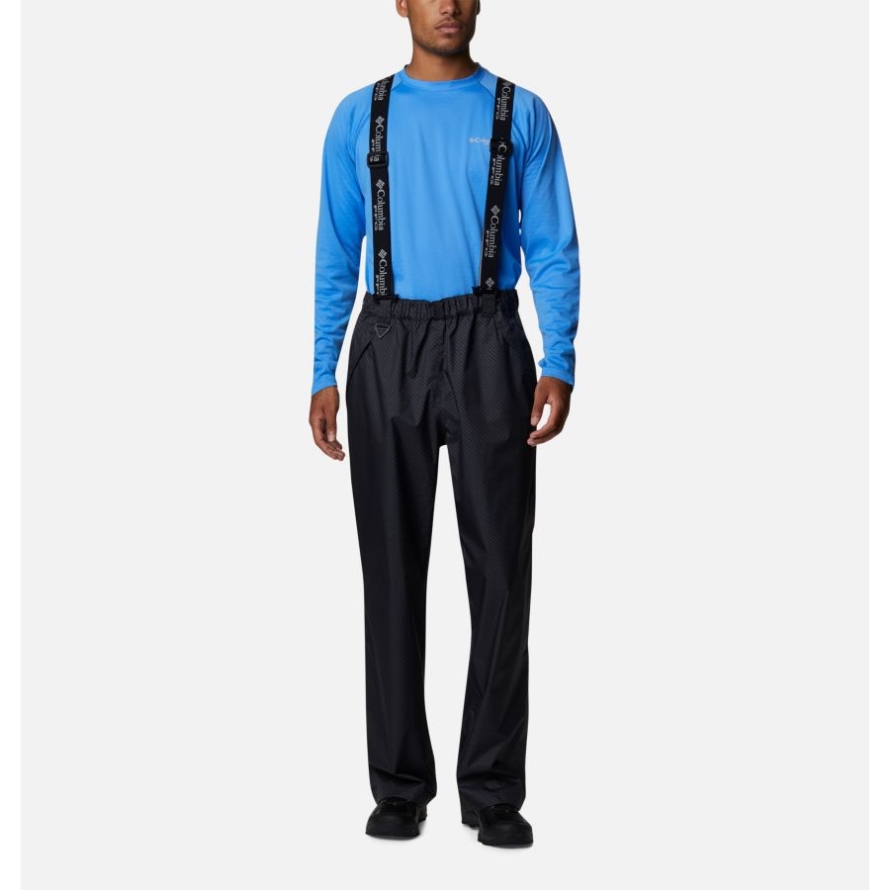 Black Carbon Fiber Print Columbia Men's PFG Terminal Tackle Bib Pants