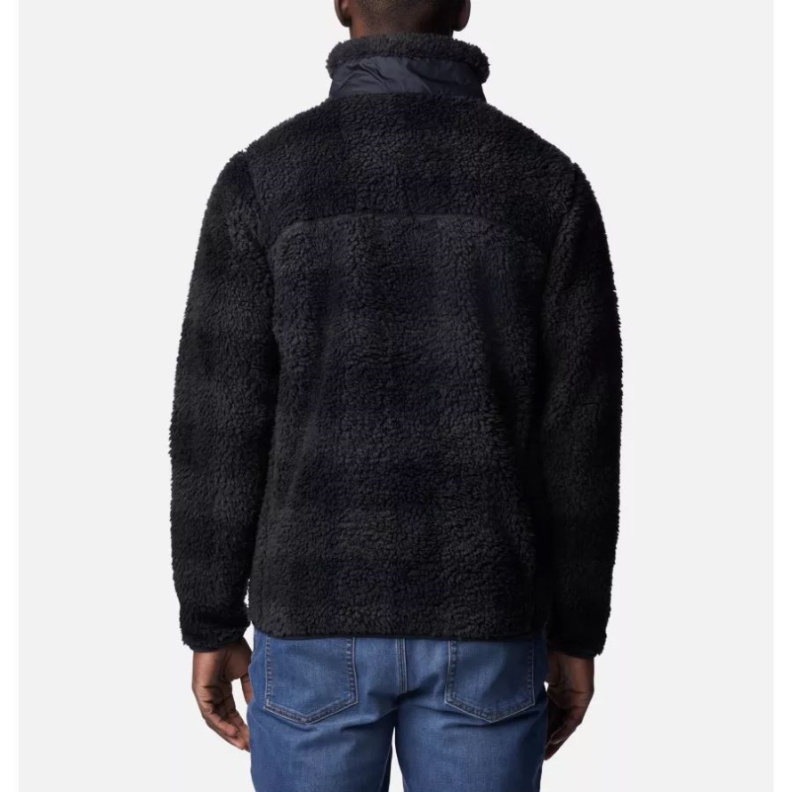 Black Check Columbia Men's Winter Pass Sherpa Fleece Jacket