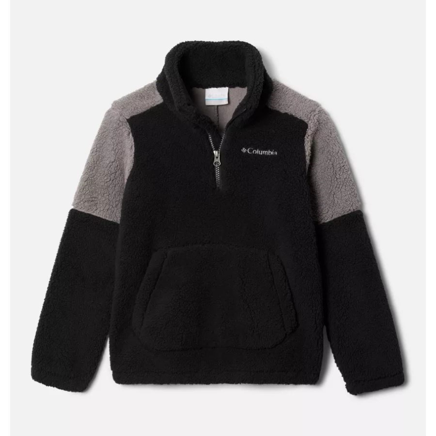 Black/City Grey Boys' Rugged Ridge III Half Zip Sherpa Pullover Columbia