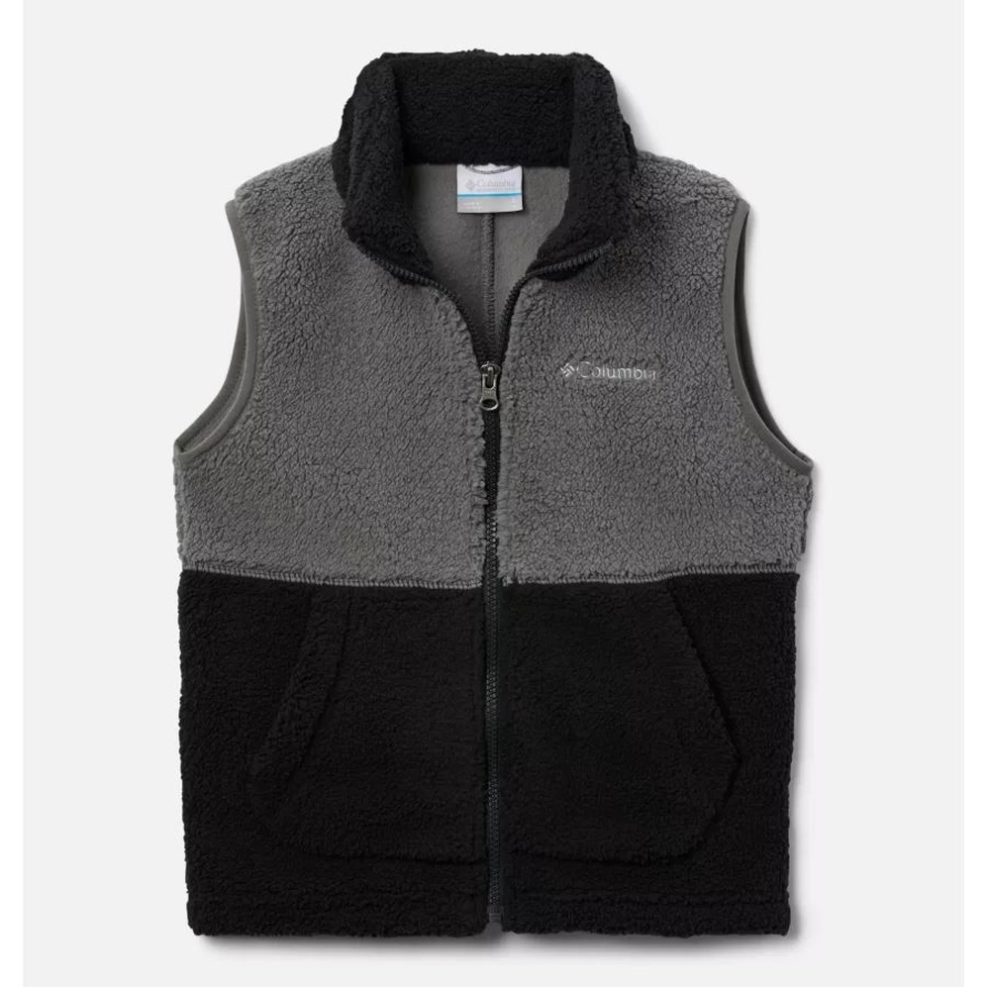 Black/City Grey Columbia Boys' Rugged Ridge Sherpa Vest