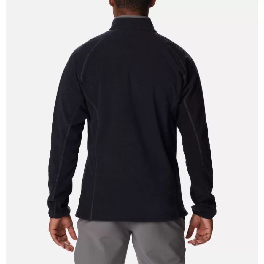 Black/City Grey Columbia Men's Outdoor Tracks Half Zip Fleece Pullover
