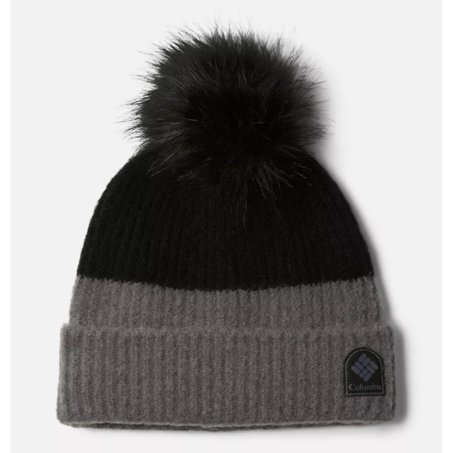 Black/City Grey Columbia Winter Blur Pom Pom Beanie