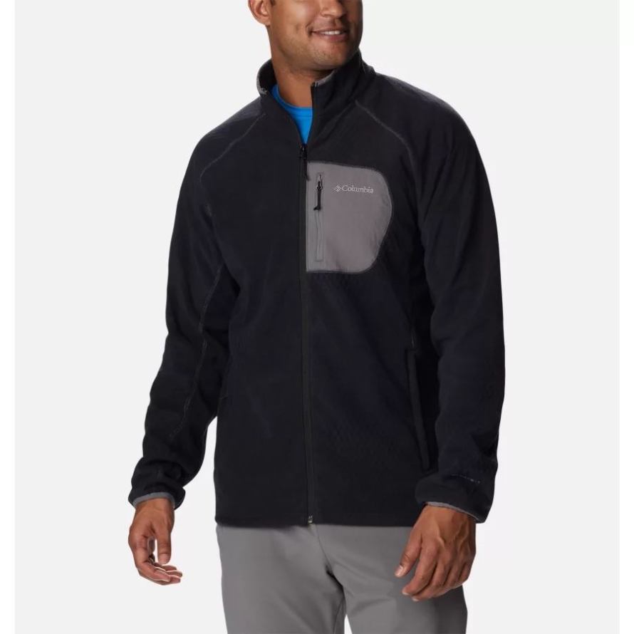 Black/City Grey Men's M Outdoor Tracks Fleece Jacket Columbia