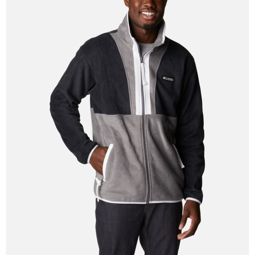 Black/City Grey/White Columbia Men's Back Bowl Full Zip Fleece Jacket