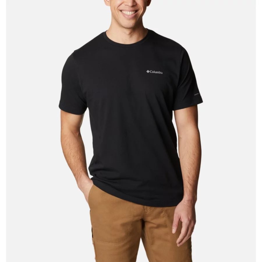 Black Columbia Brand Men's Thistletown Hills Short Sleeve Shirt Tall