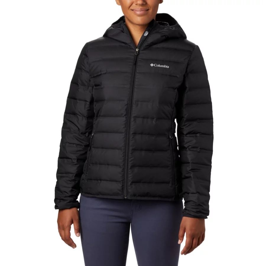 Black Columbia Brand Women's Lake 22 Down Hooded Jacket