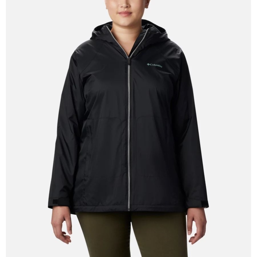 Black Columbia Brand Women's Switchback Lined Long Jacket Plus Size