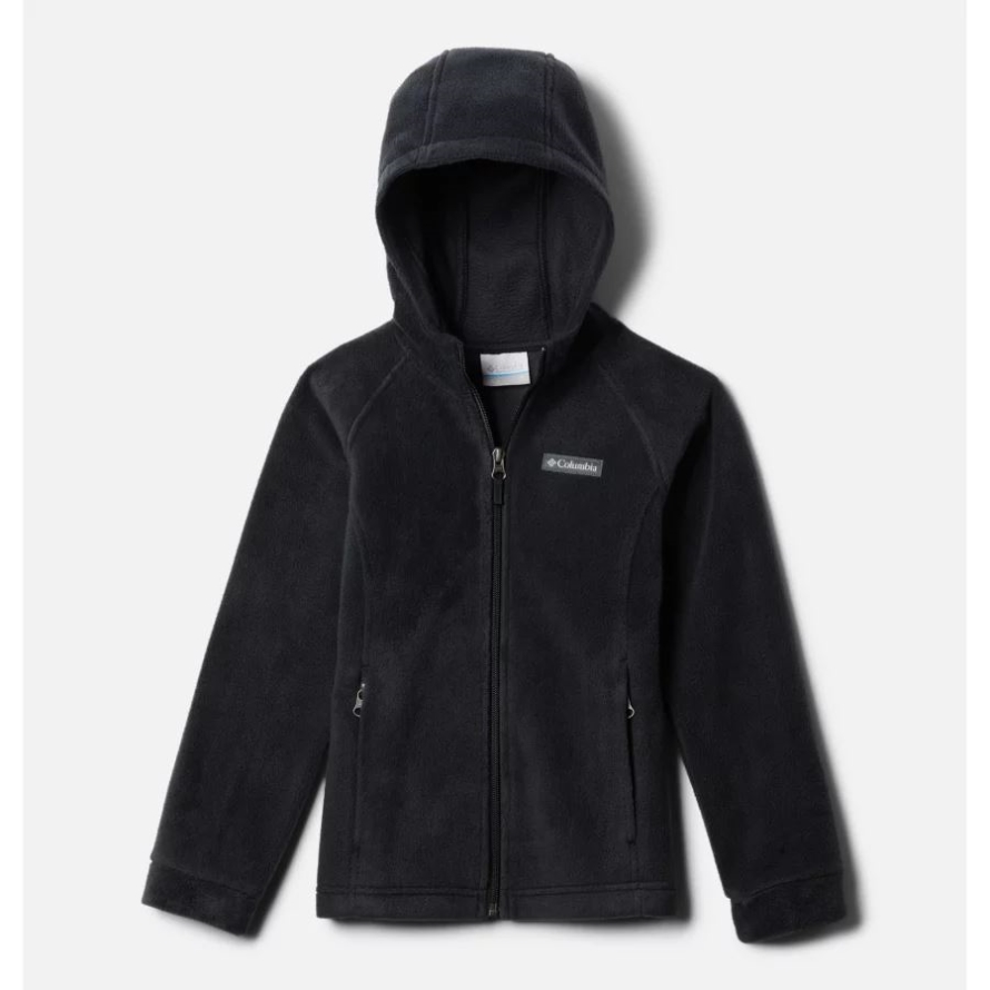 Black Columbia Girls' Benton Springs II Hooded Fleece Jacket