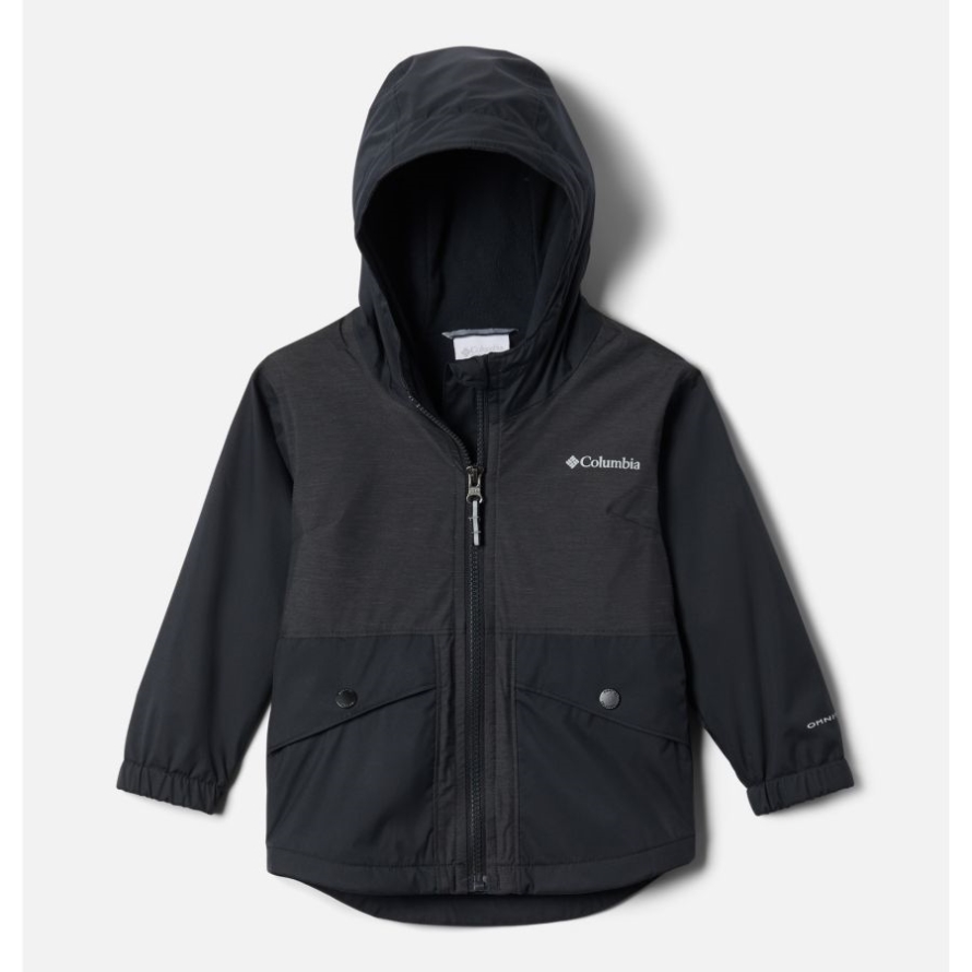 Black Columbia Girls' Toddler Rainy Trails Fleece Lined Jacket