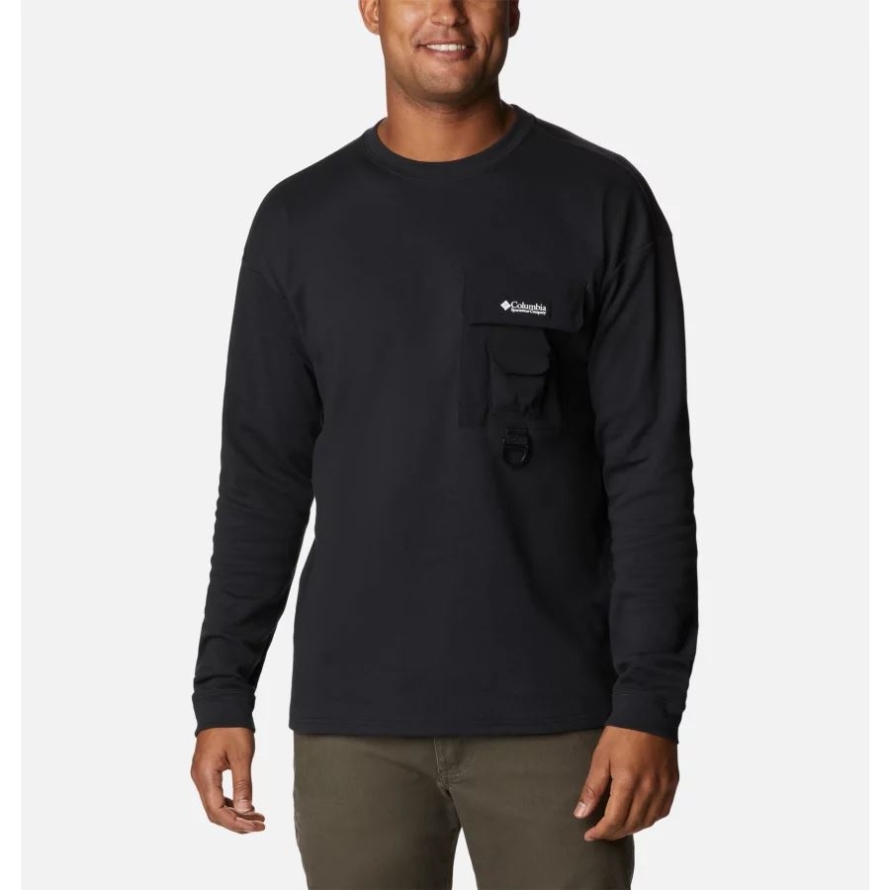 Black Columbia Men's Field Creek Casual Long Sleeve T-Shirt