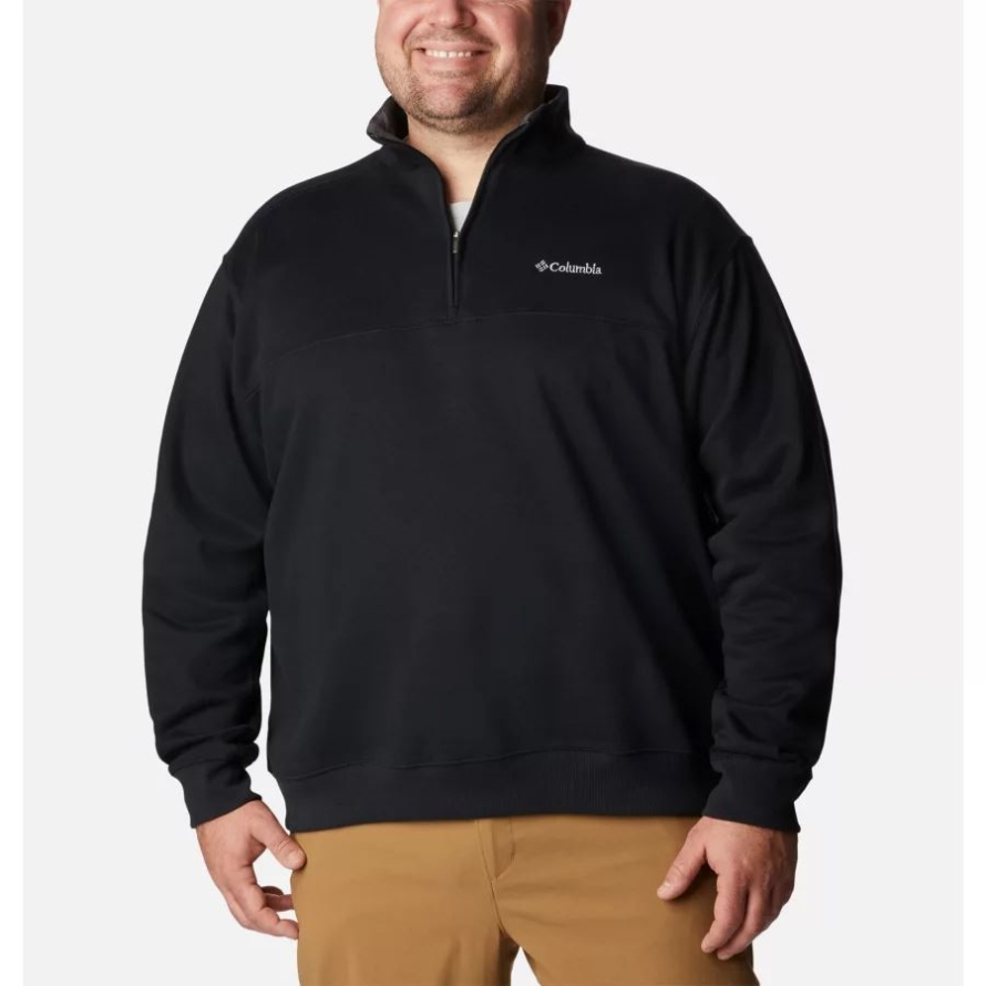 Black Columbia Men's Hart Mountain II Half Zip Sweatshirt Big