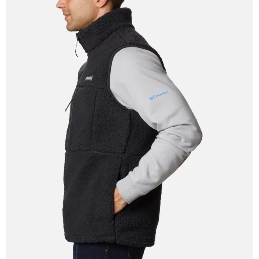 Black Columbia Men's Mountainside Sherpa Fleece Vest