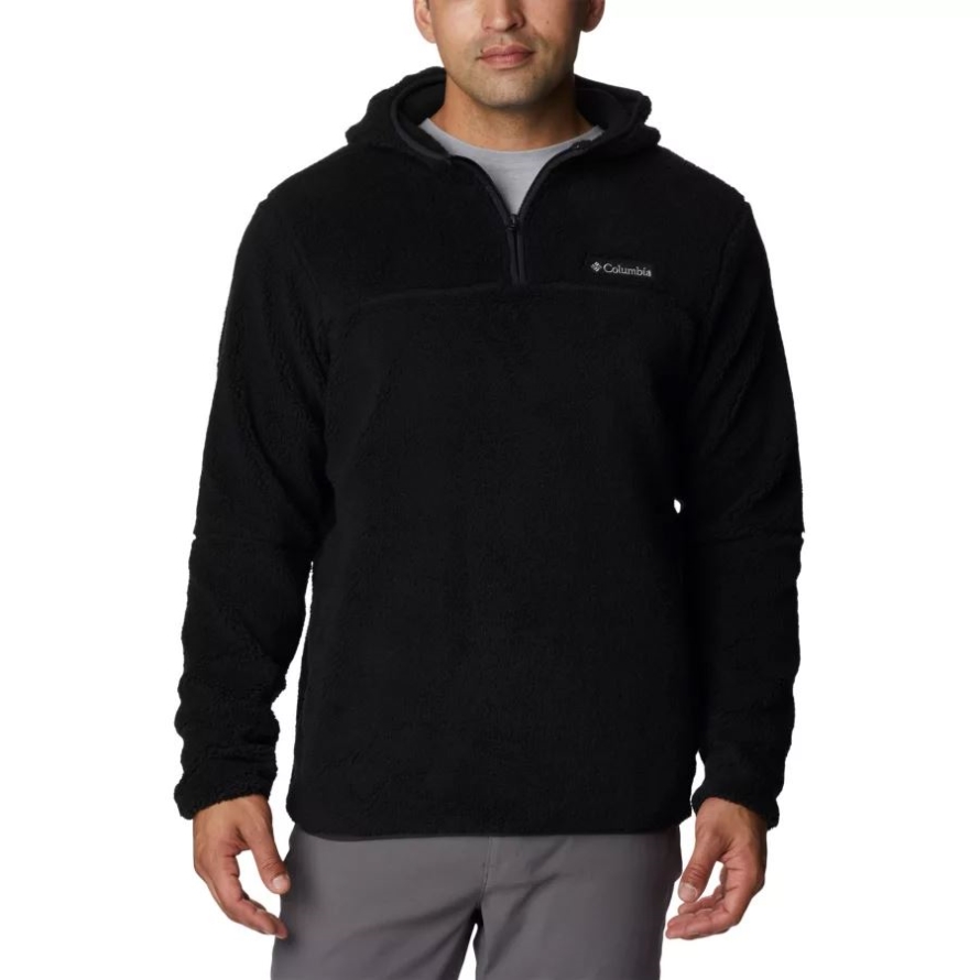 Black Columbia Men's Rugged Ridge III Sherpa Pullover Hoodie