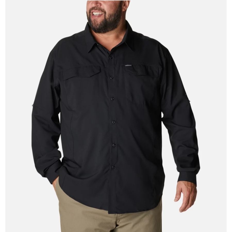 Black Columbia Men's Silver Ridge Lite Long Sleeve Shirt Big
