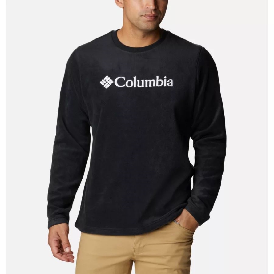 Black Columbia Men's Steens Mountain Crew Fleece Shirt