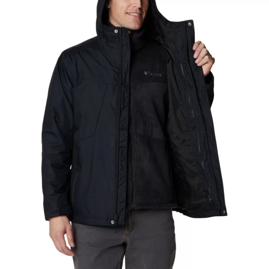 Black Columbia Men's Tunnel Falls Interchange Jacket